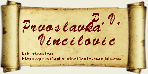 Prvoslavka Vinčilović vizit kartica